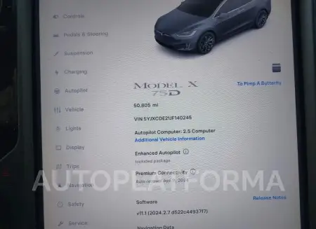 TESLA MODEL X 2018 vin 5YJXCDE21JF140245 from auto auction Iaai