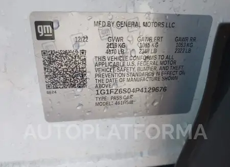 CHEVROLET BOLT EUV 2023 vin 1G1FZ6S04P4129676 from auto auction Iaai