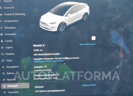 TESLA MODEL X 2023 vin 7SAXCBE50PF424881 from auto auction Iaai