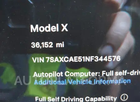 TESLA MODEL X 2022 vin 7SAXCAE51NF344576 from auto auction Iaai