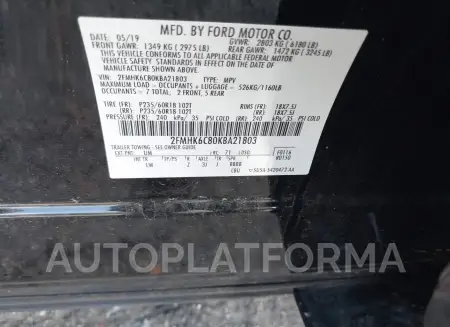 FORD FLEX 2019 vin 2FMHK6C80KBA21803 from auto auction Iaai