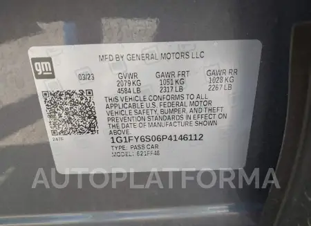 CHEVROLET BOLT EUV 2023 vin 1G1FY6S06P4146112 from auto auction Iaai