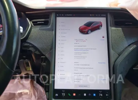 TESLA MODEL X 2019 vin 5YJXCBE49KF154272 from auto auction Iaai