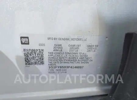 CHEVROLET BOLT EUV 2023 vin 1G1FY6S03P4146097 from auto auction Iaai