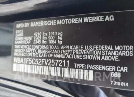 BMW 228I 2015 vin WBA1F5C52FV257211 from auto auction Iaai