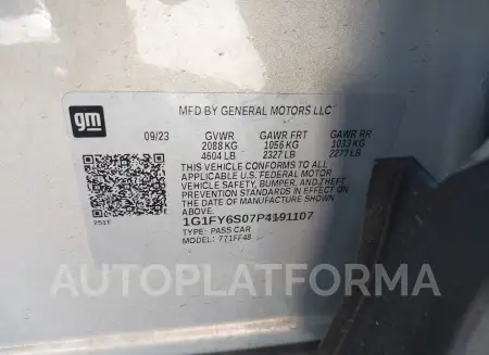 CHEVROLET BOLT EUV 2023 vin 1G1FY6S07P4191107 from auto auction Iaai