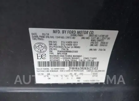 FORD FLEX 2019 vin 2FMHK6D80KBA23503 from auto auction Iaai