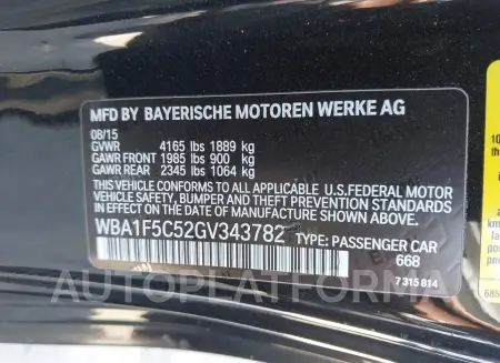 BMW 228I 2016 vin WBA1F5C52GV343782 from auto auction Iaai