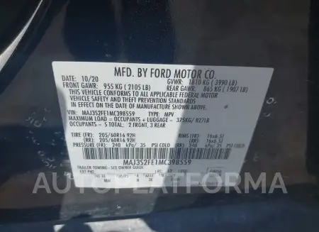 FORD ECOSPORT 2021 vin MAJ3S2FE1MC398559 from auto auction Iaai