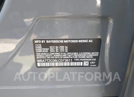 BMW 740I 2020 vin WBA7T2C06LCD73611 from auto auction Iaai