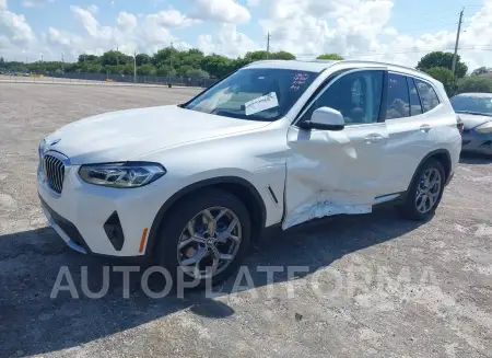 BMW X3 2022 vin 5UX43DP0XN9N05874 from auto auction Iaai