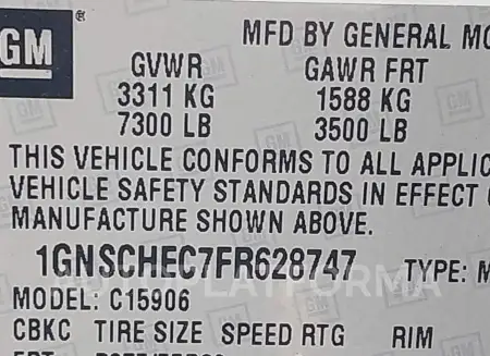 CHEVROLET SUBURBAN 1500 2015 vin 1GNSCHEC7FR628747 from auto auction Iaai