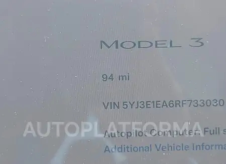 TESLA MODEL 3 2024 vin 5YJ3E1EA6RF733030 from auto auction Iaai