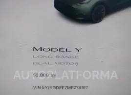 TESLA MODEL Y 2021 vin 5YJYGDEE7MF274197 from auto auction Iaai