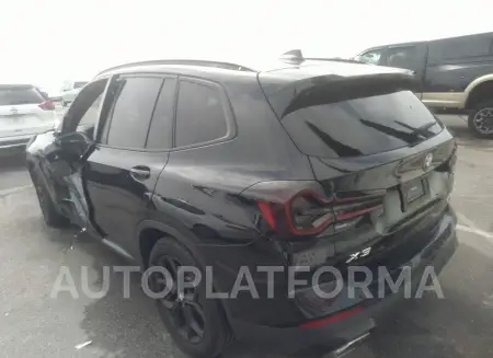 BMW X3 2022 vin 5UX43DP07N9K58359 from auto auction Iaai