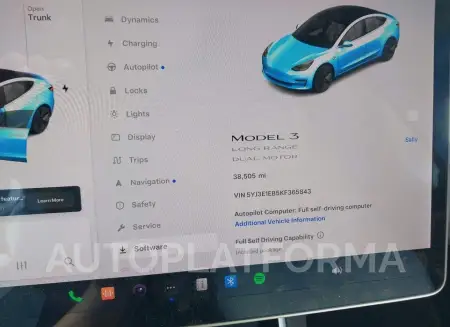 TESLA MODEL 3 2019 vin 5YJ3E1EB5KF365843 from auto auction Iaai