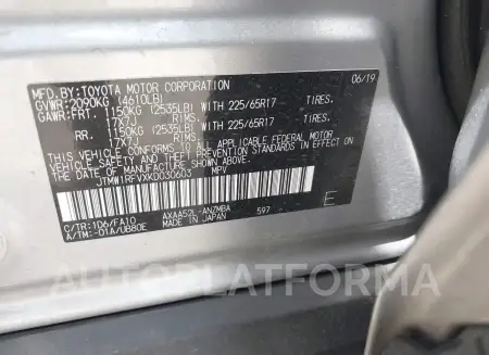 TOYOTA RAV4 2019 vin JTMW1RFVXKD030603 from auto auction Iaai