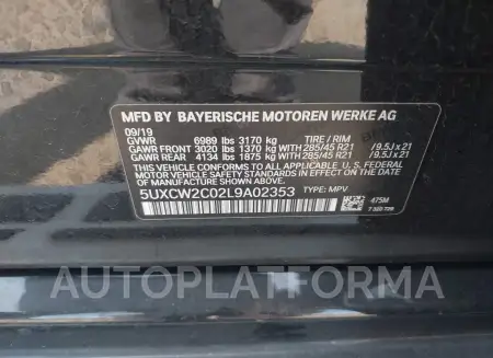 BMW X7 2020 vin 5UXCW2C02L9A02353 from auto auction Iaai