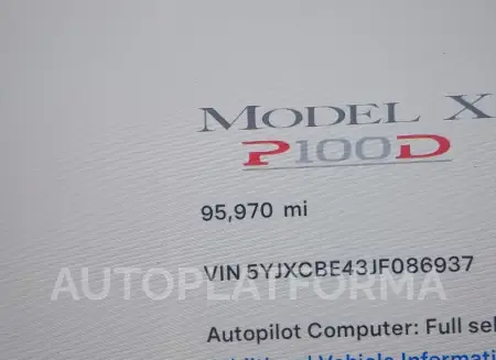 TESLA MODEL X 2018 vin 5YJXCBE43JF086937 from auto auction Iaai