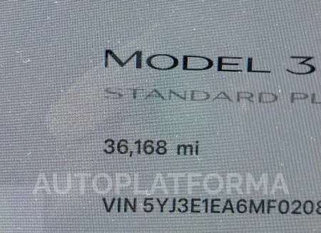 TESLA MODEL 3 2021 vin 5YJ3E1EA6MF020847 from auto auction Iaai