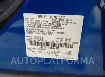 FORD ECOSPORT 2018 vin MAJ3P1TE1JC243831 from auto auction Iaai