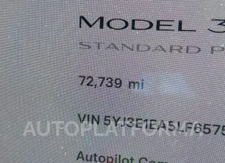 TESLA MODEL 3 2020 vin 5YJ3E1EA5LF657548 from auto auction Iaai