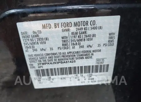 FORD EDGE 2023 vin 2FMPK4J93PBA61425 from auto auction Iaai