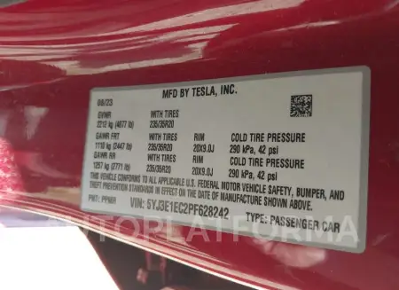 TESLA MODEL 3 2023 vin 5YJ3E1EC2PF628242 from auto auction Iaai