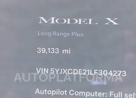 TESLA MODEL X 2020 vin 5YJXCDE21LF304273 from auto auction Iaai