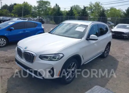 BMW X3 2022 vin 5UX53DP0XN9N42072 from auto auction Iaai