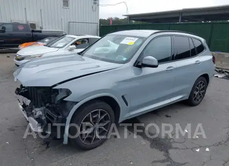 BMW X3 2022 vin WBX57DP0XNN186416 from auto auction Iaai