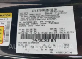 FORD FUSION 2019 vin 3FA6P0HDXKR113878 from auto auction Iaai