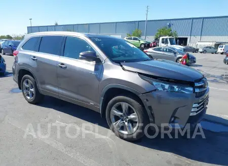 Toyota Highlander Hybrid 2019 2019 vin 5TDDGRFH5KS064212 from auto auction Iaai