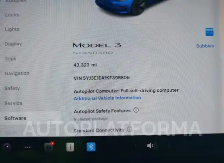 TESLA MODEL 3 2019 vin 5YJ3E1EA1KF396806 from auto auction Iaai