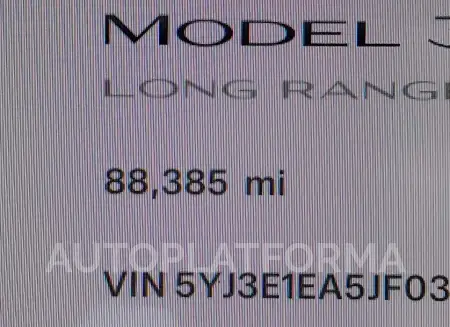 TESLA MODEL 3 2018 vin 5YJ3E1EA5JF033410 from auto auction Iaai