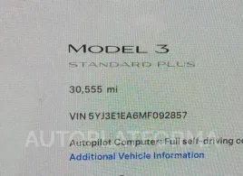 TESLA MODEL 3 2021 vin 5YJ3E1EA6MF092857 from auto auction Iaai