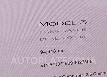 TESLA MODEL 3 2018 vin 5YJ3E1EB9JF127508 from auto auction Iaai