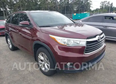 Toyota Highlander 2015 2015 vin 5TDBKRFH1FS114938 from auto auction Iaai