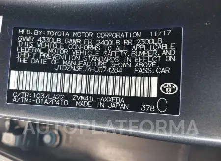 TOYOTA PRIUS V 2017 vin JTDZN3EU7HJ074284 from auto auction Iaai