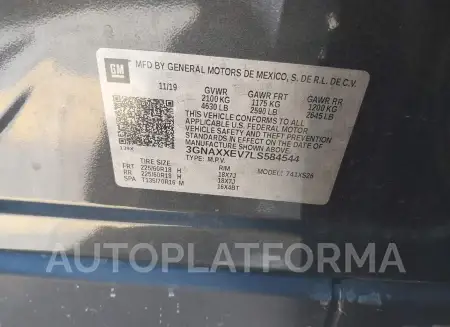 CHEVROLET EQUINOX 2020 vin 3GNAXXEV7LS584544 from auto auction Iaai