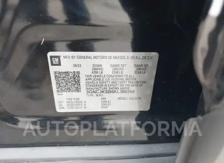 CHEVROLET TRAX 2019 vin 3GNCJKSB6KL386554 from auto auction Iaai