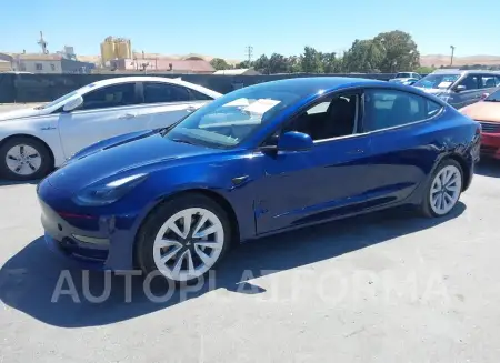 TESLA MODEL 3 2022 vin 5YJ3E1EA1NF373871 from auto auction Iaai