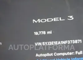 TESLA MODEL 3 2022 vin 5YJ3E1EA1NF373871 from auto auction Iaai