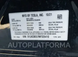 TESLA MODEL X 2021 vin 5YJXCBE57MF326410 from auto auction Iaai