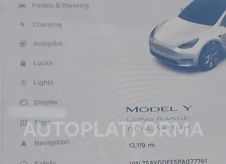 TESLA MODEL Y 2023 vin 7SAYGDEE5PA077761 from auto auction Iaai