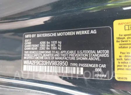 BMW 230I 2017 vin WBA2F9C33HV983950 from auto auction Iaai