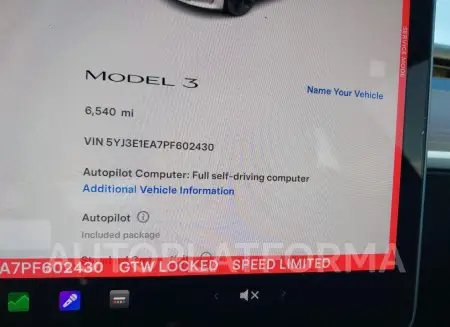 TESLA MODEL 3 2023 vin 5YJ3E1EA7PF602430 from auto auction Iaai