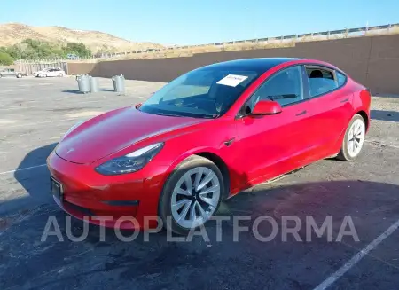 TESLA MODEL 3 2022 vin 5YJ3E1EB2NF143930 from auto auction Iaai