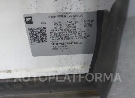 CHEVROLET BOLT EUV 2023 vin 1G1FY6S07P4118402 from auto auction Iaai