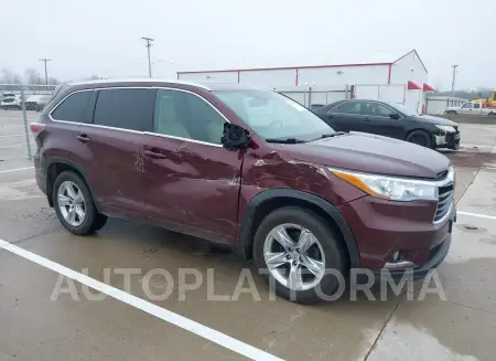 Toyota Highlander 2015 2015 vin 5TDDKRFHXFS172135 from auto auction Iaai